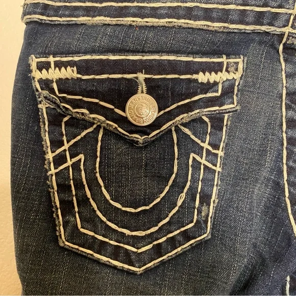 EUC True Religion Vintage Rollingwood Billy Super T White Big Stitch Size 27 - Picture 11 of 14